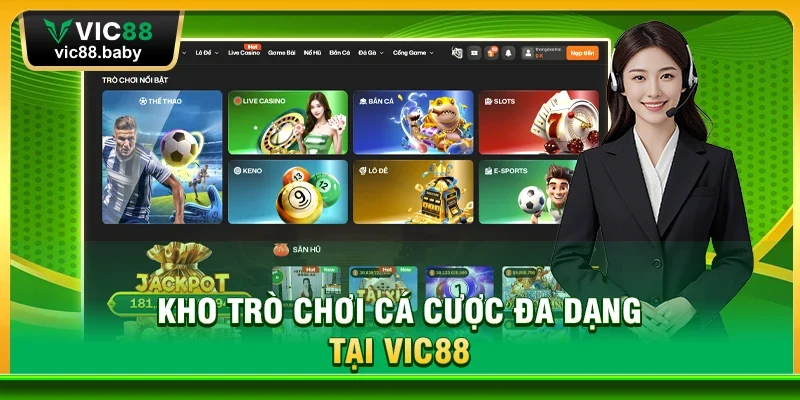 Kho Trò Chơi Cá Cược Đa Dạng Tại Vic88
